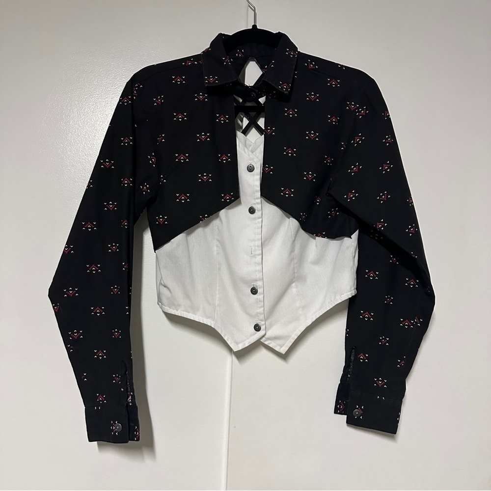 Vintage Back at the Ranch Western style top Size PM